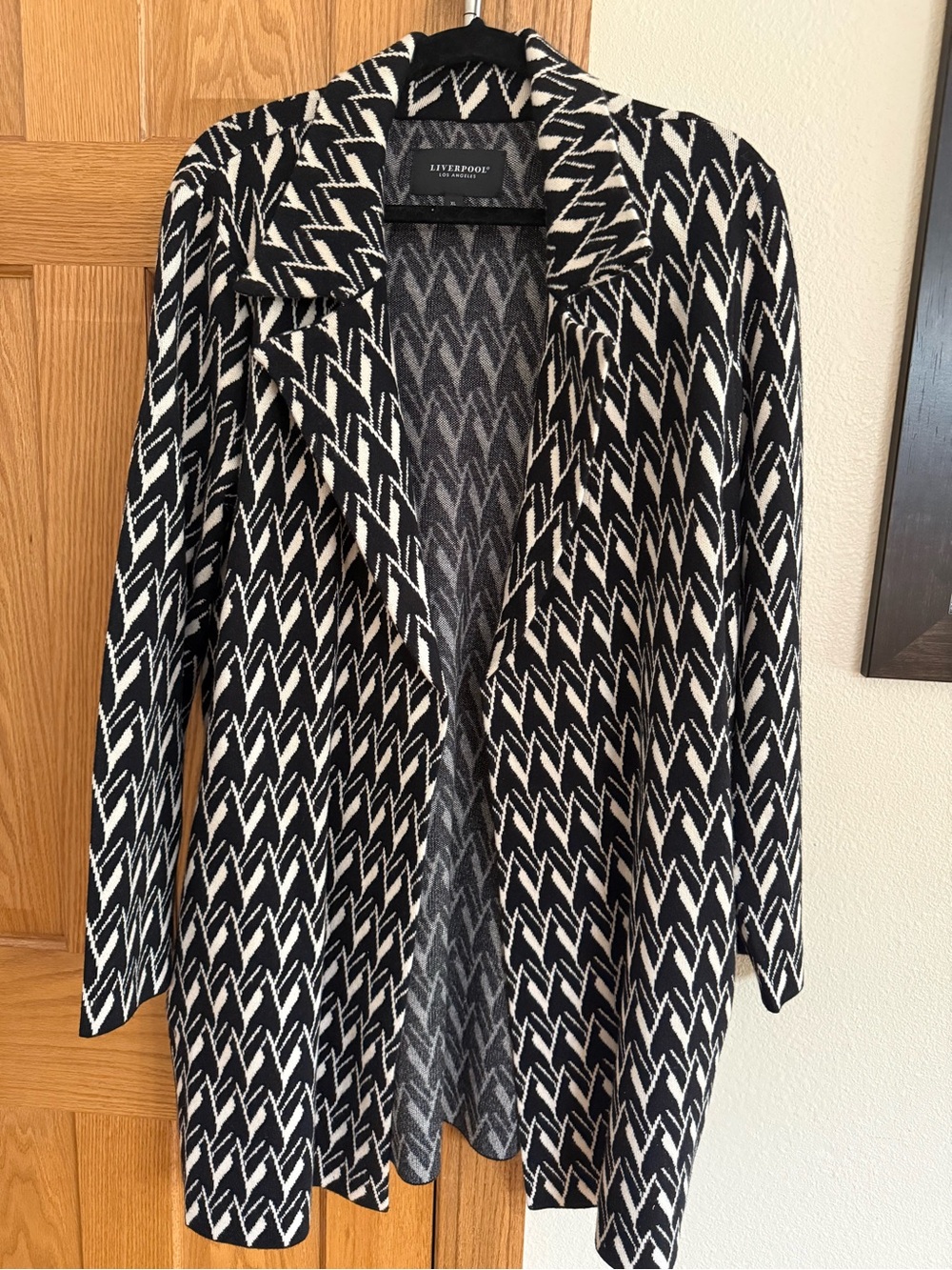 NWT Liverpool Chevron Blazer Black and Cream Sz XL